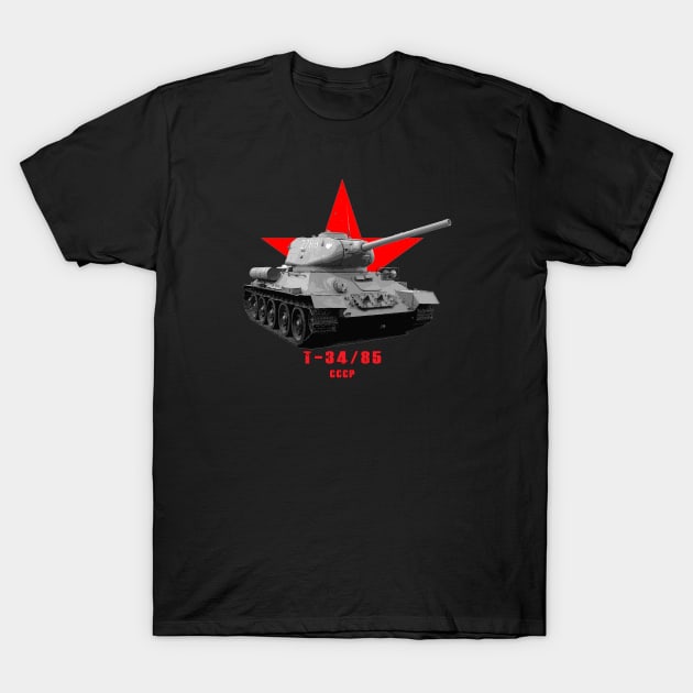 T-34-85 Military tank WW2 T-Shirt by Jose Luiz Filho